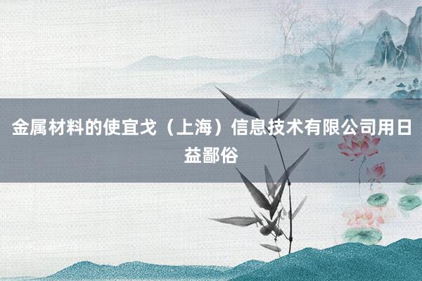 金属材料的使宜戈（上海）信息技术有限公司用日益鄙俗