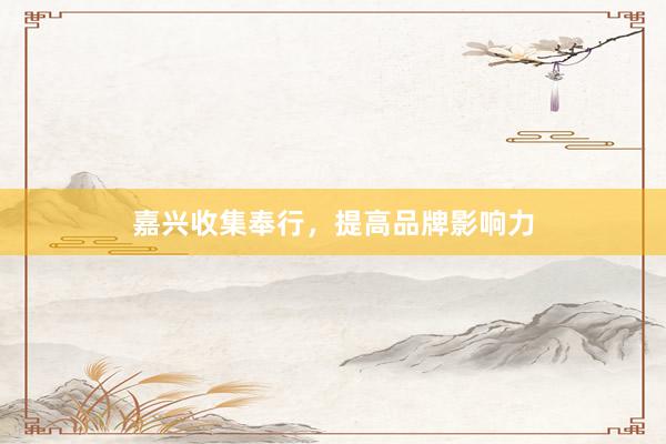 嘉兴收集奉行，提高品牌影响力