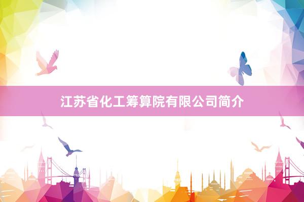 江苏省化工筹算院有限公司简介